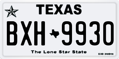 TX license plate BXH9930
