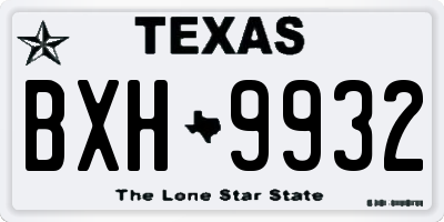 TX license plate BXH9932