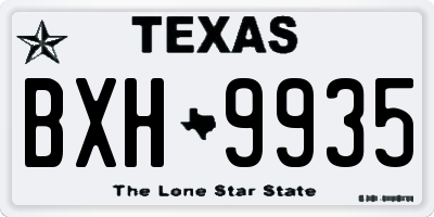 TX license plate BXH9935