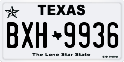 TX license plate BXH9936