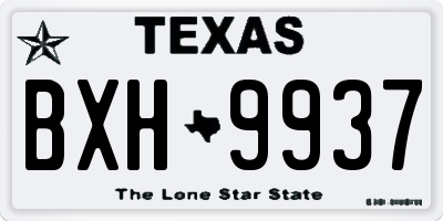 TX license plate BXH9937
