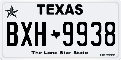 TX license plate BXH9938