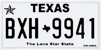 TX license plate BXH9941