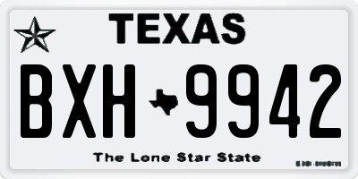 TX license plate BXH9942