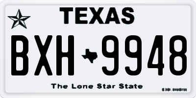 TX license plate BXH9948