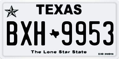 TX license plate BXH9953