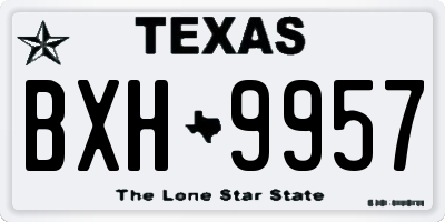 TX license plate BXH9957