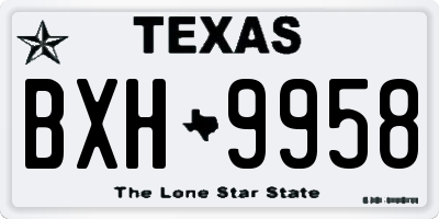 TX license plate BXH9958