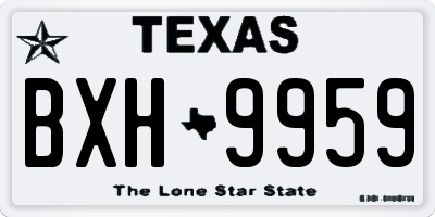 TX license plate BXH9959