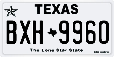 TX license plate BXH9960