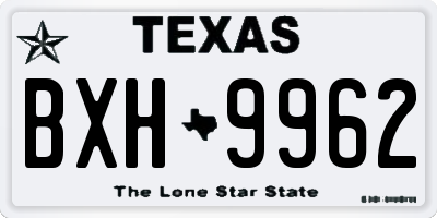 TX license plate BXH9962