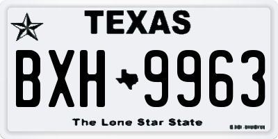 TX license plate BXH9963