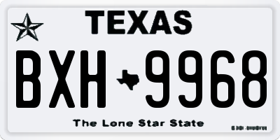 TX license plate BXH9968