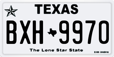 TX license plate BXH9970