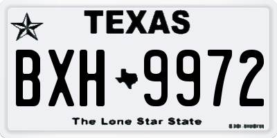 TX license plate BXH9972