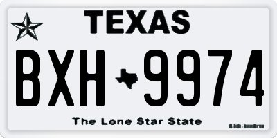 TX license plate BXH9974
