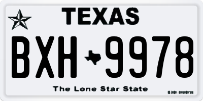 TX license plate BXH9978