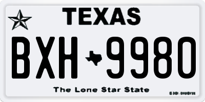 TX license plate BXH9980