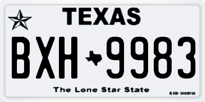TX license plate BXH9983