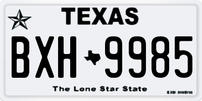 TX license plate BXH9985