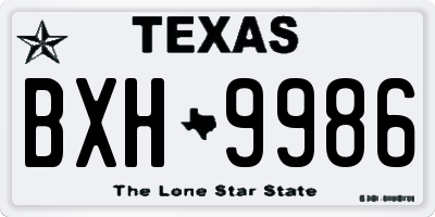 TX license plate BXH9986