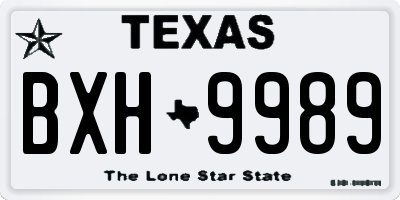 TX license plate BXH9989