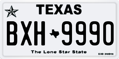 TX license plate BXH9990