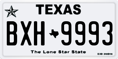 TX license plate BXH9993