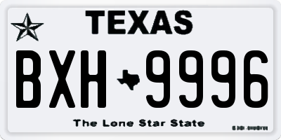 TX license plate BXH9996