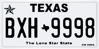TX license plate BXH9998