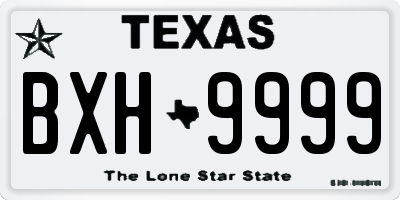 TX license plate BXH9999