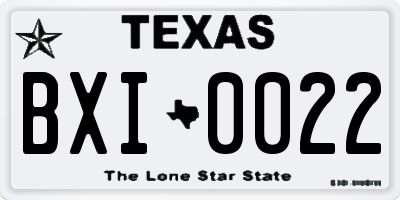 TX license plate BXI0022