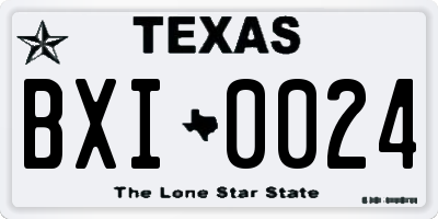 TX license plate BXI0024