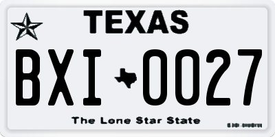 TX license plate BXI0027