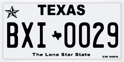 TX license plate BXI0029