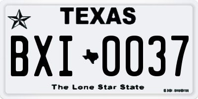 TX license plate BXI0037