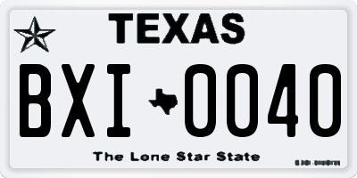 TX license plate BXI0040