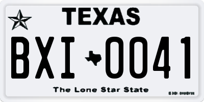 TX license plate BXI0041
