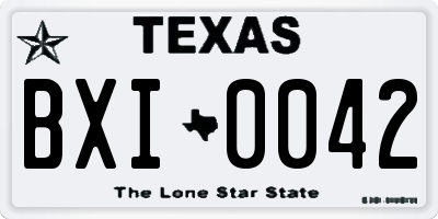 TX license plate BXI0042