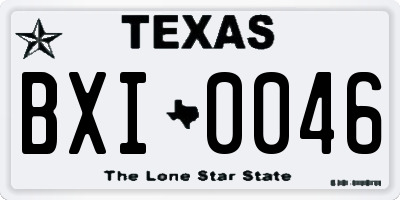 TX license plate BXI0046