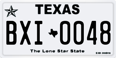 TX license plate BXI0048
