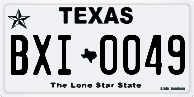 TX license plate BXI0049