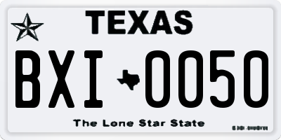 TX license plate BXI0050