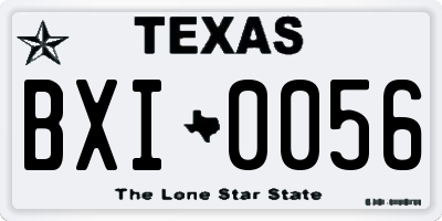 TX license plate BXI0056