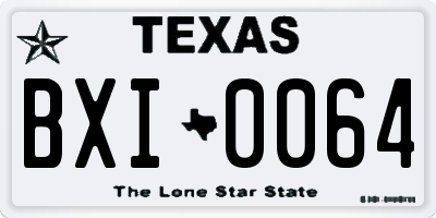 TX license plate BXI0064