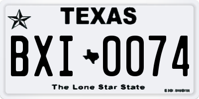 TX license plate BXI0074