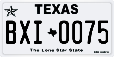 TX license plate BXI0075