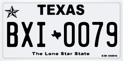 TX license plate BXI0079