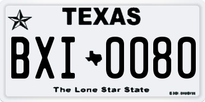 TX license plate BXI0080