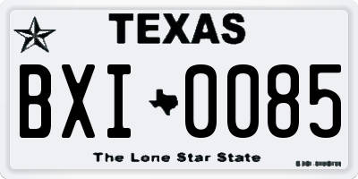 TX license plate BXI0085